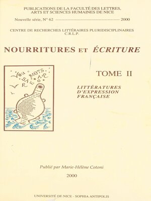 cover image of Nourritures et écriture (2)